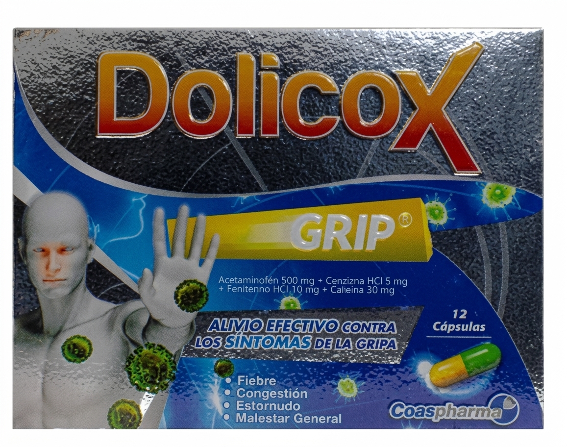 ACETAMINOFEN + CAFEINA DOLOFEN GRIPA CAP CJ X60 BLISX4 (PROCAPS-COLME) + CERITIZINA TAB CJX100 BLIS X6 DOLICOX GRIPA (COASPHARMA)