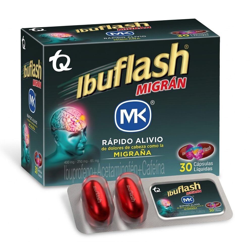 IBUPROFENO+ACETAMINOFEN +CAFEINA (IBUFLASH MIGRAN) CAP CJX30 BLISX2 (MK TECNOQUIMICAS)