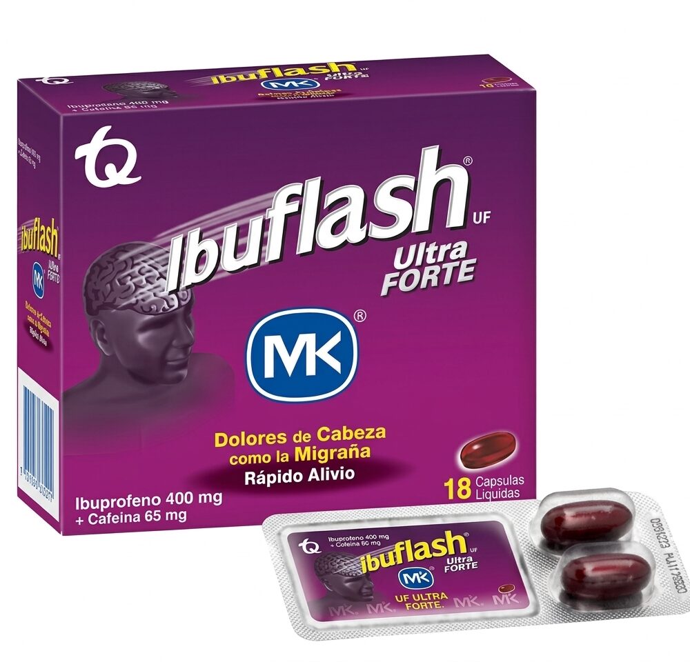 IBUPROFENO+ CAFEINA 400MG+ 65MG CAP CJ X18 BLIS X2 ( (MK TECNOQUIMICAS)
